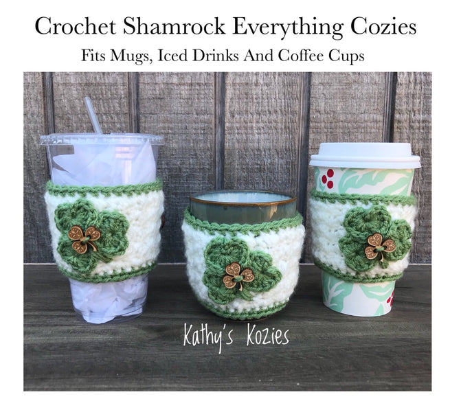 Crochet Shamrock Everything Adjustable Cozy