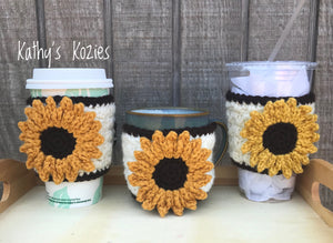 Crocheted Adjustable Sunflower Everything Cozies