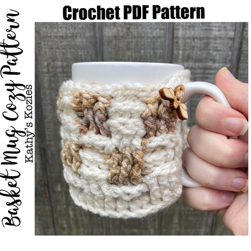 PDF PATTERN ONLY - Basket Mug Cozy Pattern / Ice Cream Cozy
