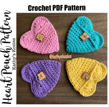 PDF PATTERN PNLY - Crochet Heart Pouch Pattern