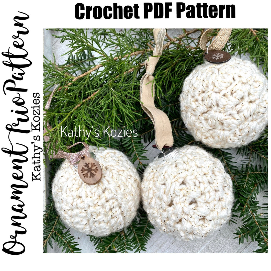 PDF PATTERN ONLY - Ornament Trio Pattern / Crochet Ornament Sweater / Cover