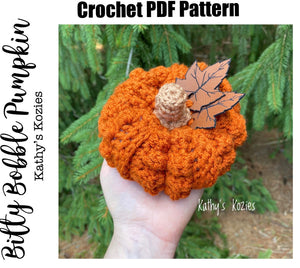 PDF PATTERN ONLY - Bitty Bobble Crochet Pumpkin Pattern